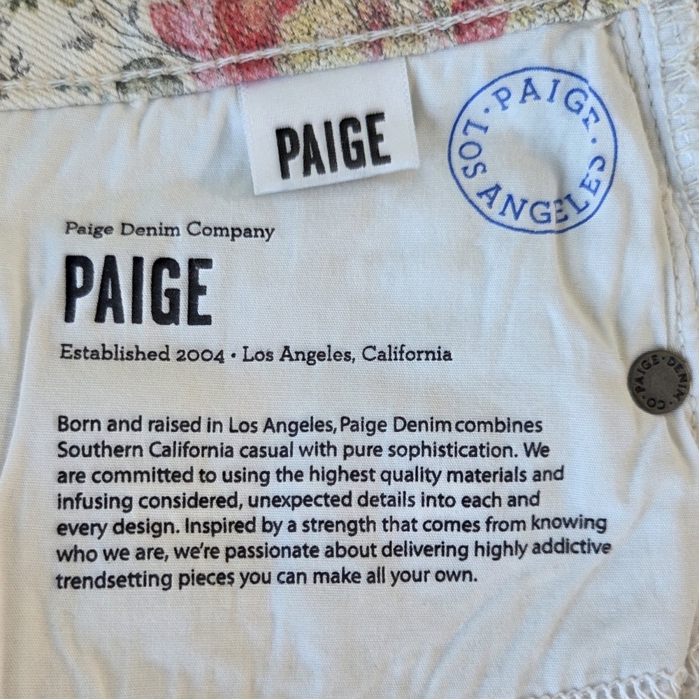 Paige Liberty Floral Print Cutoff Denim Shorts Womens Size 31 - Picture 6 of 8